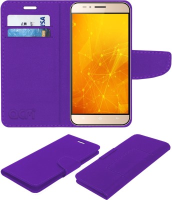 ACM Flip Cover for Intex Aqua Turbo 4g(Purple, Cases with Holder, Pack of: 1)