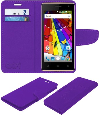 ACM Flip Cover for Spice Xlife M44q(Purple, Cases with Holder, Pack of: 1)
