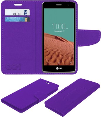 ACM Flip Cover for Lg Max X160(Purple, Cases with Holder, Pack of: 1)