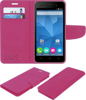 ACM Flip Cover for Micromax Canvas Spark 2 Plus Q350(Pink, Cases with Holder, Pack of: 1)