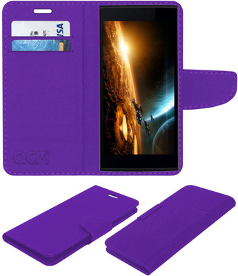 ACM Flip Cover for Micromax Canvas Play 4g Q469(Purple, Cases with Holder, Pack of: 1)