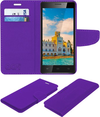 ACM Flip Cover for Intex Aqua Power Hd 4g(Purple, Cases with Holder, Pack of: 1)