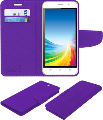 ACM Flip Cover for Intex Cloud 4g Smart(Purple, Cases with Holder, Pack of: 1)