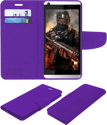 ACM Flip Cover for Celkon Millennia Ultra Q500(Purple, Cases with Holder, Pack of: 1)