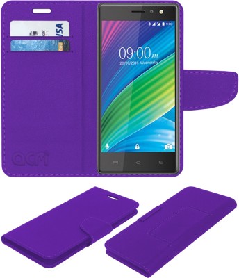 ACM Flip Cover for Lava X41 Plus(Purple, Cases with Holder, Pack of: 1)