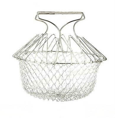 Shrih Chef Basket Deluxe Kitchen Colander Cooking Expandable Collapsible Deep Frying Basket(Silver Pack of 1) Shrih Chef Basket Deluxe Kitchen Colander Cooking Expandable Collapsible Deep Frying Basket(Silver Pack of 1)