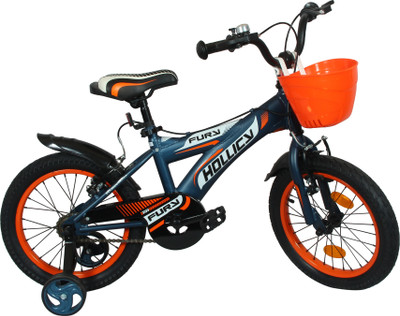 Hollicy FURY 16 INCH KIDS BICYCLE - MATT BLUE/ORANGE 16 T Recreation Cycle(Single Speed, Blue, Orange), Greyish black;orange