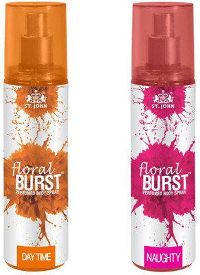 

St. John FLORAL BRUST DAY TIME & NAUGHTY 150ML PACK OF 2 Perfume Body Spray - For Men & Women(150 ml, Pack of 2)