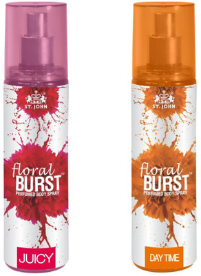 

St. John FLORAL BRUST JUICY & DAY TIME 150ML PACK OF 2 Perfume Body Spray - For Men & Women(150 ml, Pack of 2)