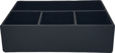 

TYPIFY 4 Compartments Leather 4 Compartment Desk Organiser(Black)