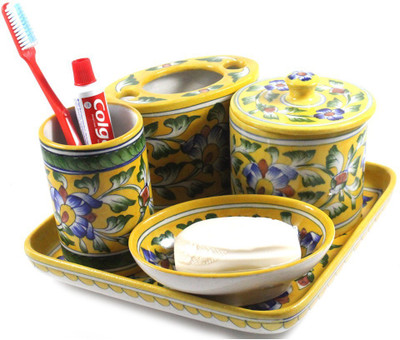 

India Meets India 0105HODESH003 Ceramic Bathroom Set(Pack of 5)