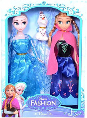 TALKING GANESHA FROZEN Anna Elsa Sister Dolls Toy Girl With Olaf 28 cm(Multicolor)