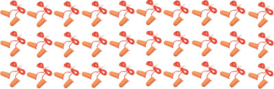 3M Corded Foam Disposable 1110 Pack of 30 Ear Plug(Orange)