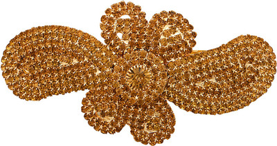 

AccessHer Designer studded back Hair clip/ Hair Barrette/ Hair pin hair accessories for Women Hair Clip(Gold)