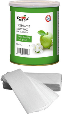 

GoodsBazaar Beeone Green Apple Milky Wax with 50 Waxing Strips (440 gm) Wax(440 g)