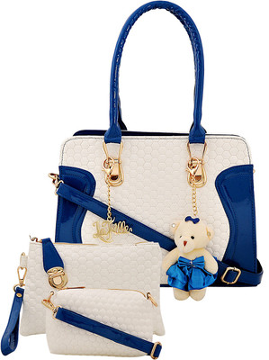

LaFille Hand-held Bag(Blue, Beige), Beige;blue