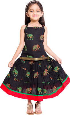 

Archiecs Creation Girls Top and Skirt Set, Black