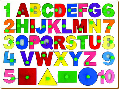 

Miss & Chief English Alphabets With Numbers and Shapes(Multicolor)