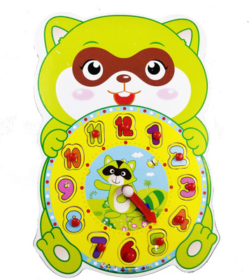 

Emob Early Childhood Time learning and shape Sorting Raqun Shaped Clock for Kids(Multicolor)