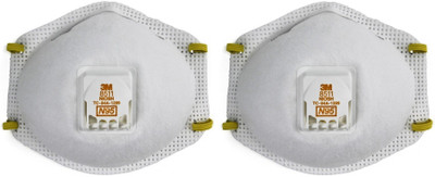 

3M Particulate Respirator with Valve 8511 N95 NIOSH Approved (Pack of 2) Mask and Respirator