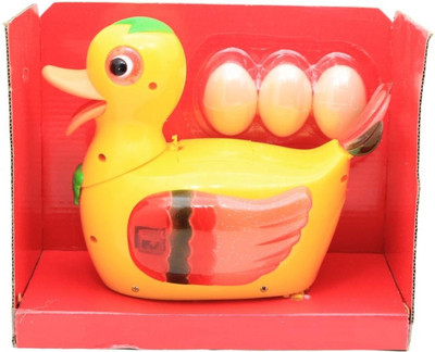 

gunvaan Collections Egg Laying Duck Battery Operated Red Music Box