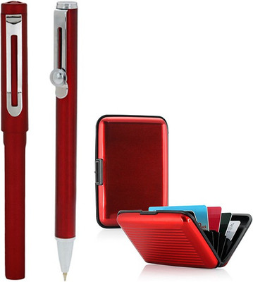 

Giftvenue Red with Chrome Finish Pen Gift Set(Pack of 3)