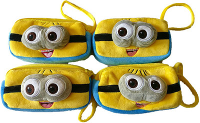 

Shopkooky Minion Cartoon Character Printed Supersoft Multipurpose Cartoon Pouches Best For Birthday Gifts / Return Gifts For Kids (Pack Of 4) Minion Supersoft Multipurpose Pouches Art Canvas Pencil Box(Set of 4, Yellow)