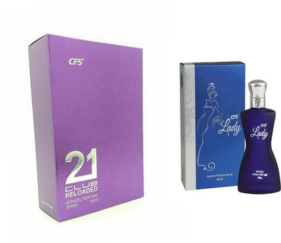 

CFS Perfume CFS 21 Club Reloaded Magenta Perfume 100 ML + CFS Lady Blue Perfume 40 ML Perfume - 140 ml(For Men & Women)