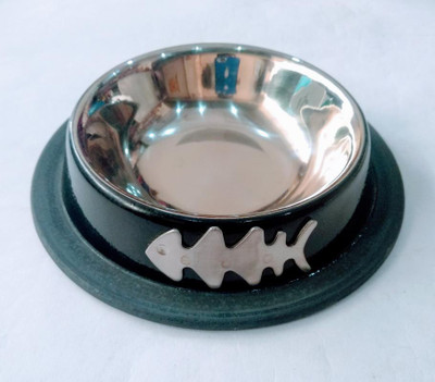

LOVING PETS Round Stainless Steel Pet Bowl(150 ml Black)