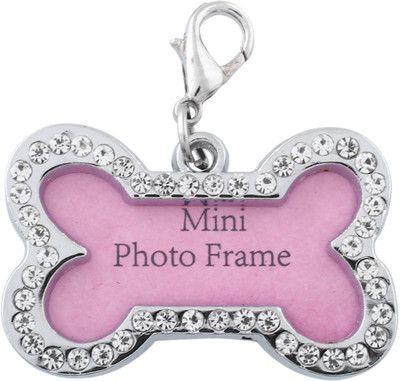 

Pet Needs High Quality Cute Bone Shape Embellish Diamond Pet Collar Charm/Tag Embellished Dog & Cat Collar Charm(Pink, Bone)