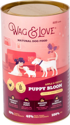 

Wag & Love Natural Dry Food for Large & Giant Breed PUPPY Chicken 0.8 kg Dry Dog Food(Pack of 2)