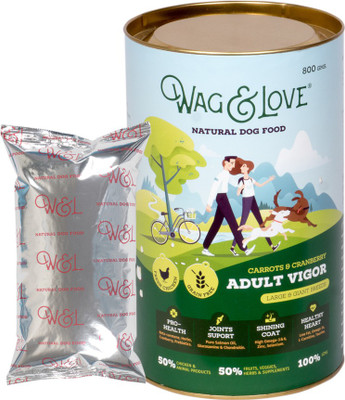 

Wag & Love Natural Dry Dog Food for Large & Giant Breed Adults Chicken, Fruit, Meat 0.8 kg Dry Dog Food(Pack of 2)
