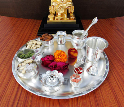 

GoldGiftIdeas 12 Inch Sarovar Silver Plated(12 Pieces, Silver)