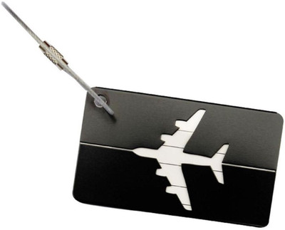 

DALUCI Airplane Shape Square Luggage Tag(Black)