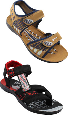 

ADX Men Bk-Red-Tan Sandals