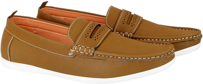 

FAUSTO Stylish Party Wear Loafers For Men(Tan