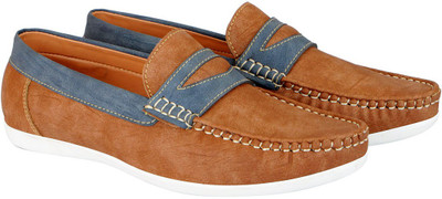 

FAUSTO Stylish Party Wear Loafers For Men(Brown, Brown blue