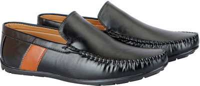 

FAUSTO Stylish Party Wear Loafers For Men(Black, Black brown