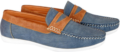 

FAUSTO Stylish Party Wear Loafers For Men(Blue, Tan, Blue brown
