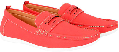 

FAUSTO Stylish Party Wear Loafers For Men(Red