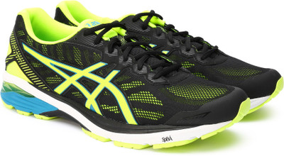 

Asics GT-1000 5 RunningShoe For Men(Black, Green, Black/safety yellow/blue jewel