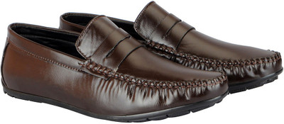 FAUSTO Stylish Party Wear Loafers For Men(Brown, Dark brown