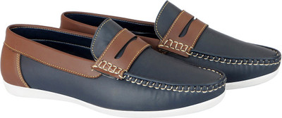 

FAUSTO Stylish Party Wear Loafers For Men(Blue, Brown
