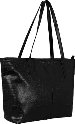 

LE CUERO Women Casual Black PU Shoulder Bag