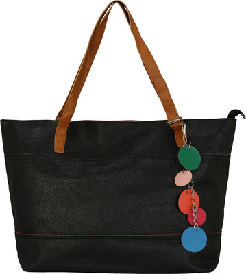 

LE CUERO Women Casual Black PU Shoulder Bag
