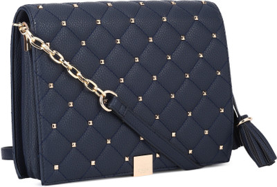 Dune London Women Casual Blue Leatherette Sling Bag