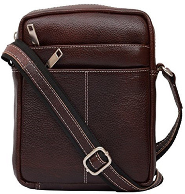 

SHEES Men & Women Casual Brown Genuine Leather Sling Bag