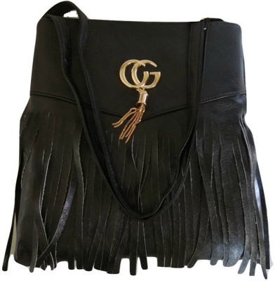 

GiftingTree Girls Casual Black PU Sling Bag