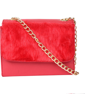 

Shoetopia Women Evening/Party Red PU Sling Bag
