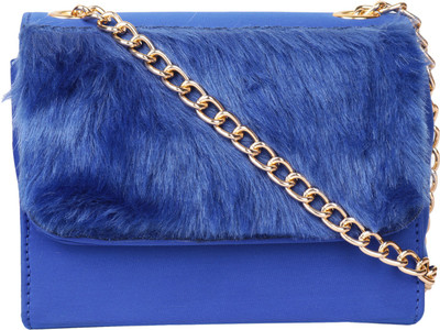 

Do Bhai Women Evening/Party Blue PU Sling Bag
